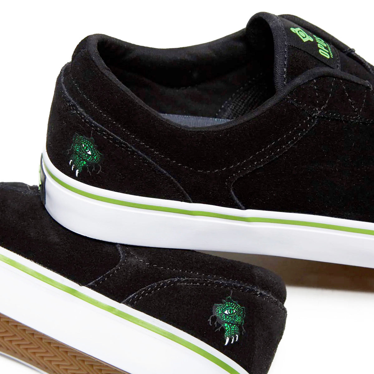 Honey Slip - Swampy - Black Suede / Green